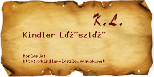 Kindler László névjegykártya
